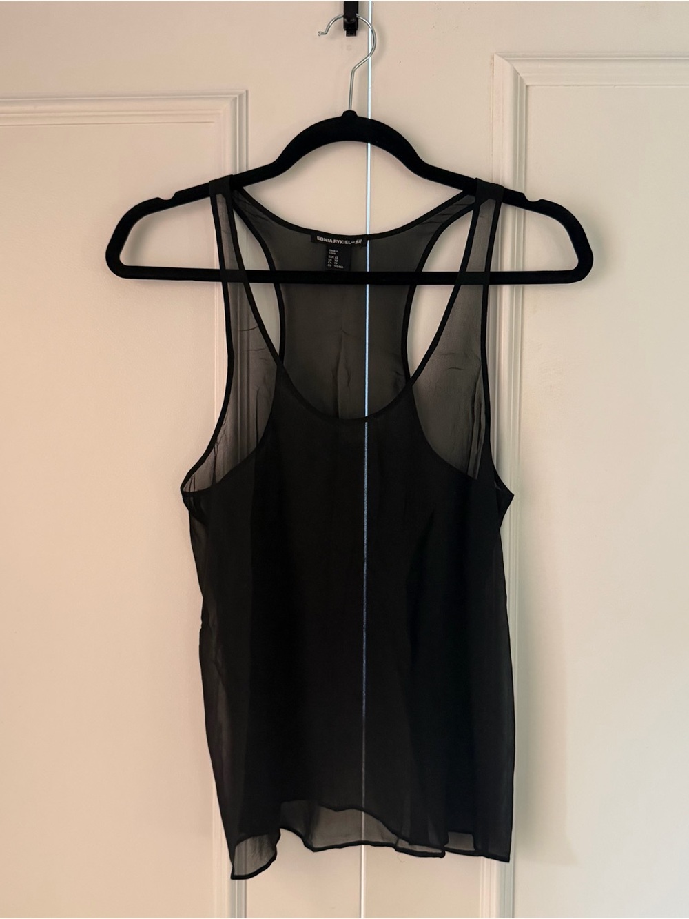 SONIA RYKIEL POUR H&M BLACK SHEER SILK TANK TOP